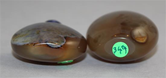 Two Chinese chalcedony snuff bottles, 1750-1900, Richards no.s 188 and 349